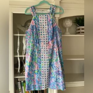 Lilly Pulitzer Pearl All Together Now Lilly Lace Stretch Shift Dress Size 14